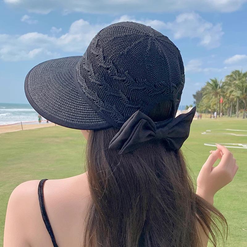 Women's Luxury Large Brim Sun Protection Straw Hat for Summer Beach Vacations