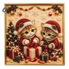 Christmas Faux Pearl Art Kit Xmas Cat Painting Kit, Festive DIY Winter Home Decor Cute Kitty 3D Bead Craft for Adults Teens, Holiday Wall Sparkling