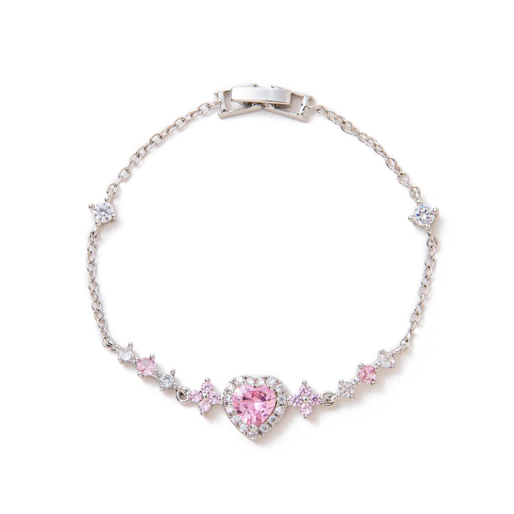 Ins Style Butterfly & Heart Diamond Bracelet, Gold Plated Trendy Jewelry for Women