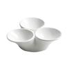 El Tableware, White Exquisite Three-grid Small Dish, Commercial Ceramic Platter, Snack Dish, Cold Dish Arrangement Decoration