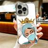Doctor Nurse Cartoon Plating Phone Case For Iphone 16 17 Pro Max Air 16E 14 15 Plus 12 13 Mini Anti-Fall Airabag Cover