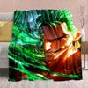 One Piece Anime Flannel Blanket - Soft Warm Perfect for Sofa, Bedding Camping Travel Office Home Decor -QJY
