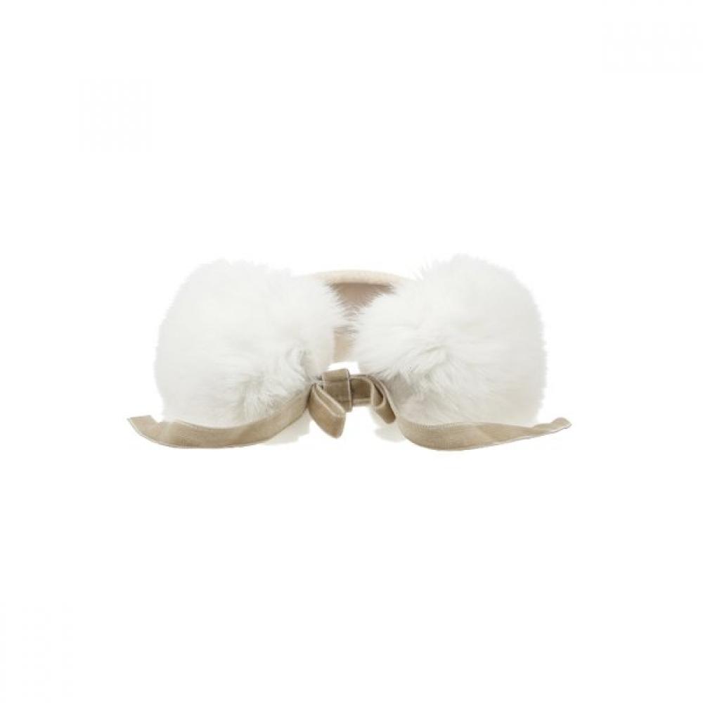 ONOFF Women S Real Fox Fur viSor Of8613lb Beige