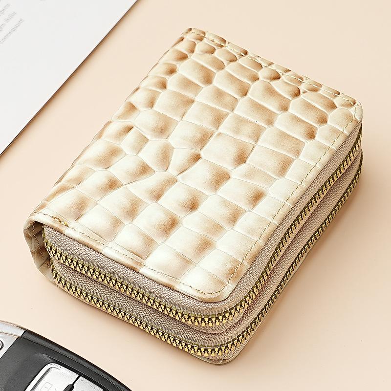 Portefeuille Court Imprimé Léopard Femme Porte-Monnaie Porte-Monnaie Double Fermeture Éclair Porte-Cartes Porte-Pièce Mignon