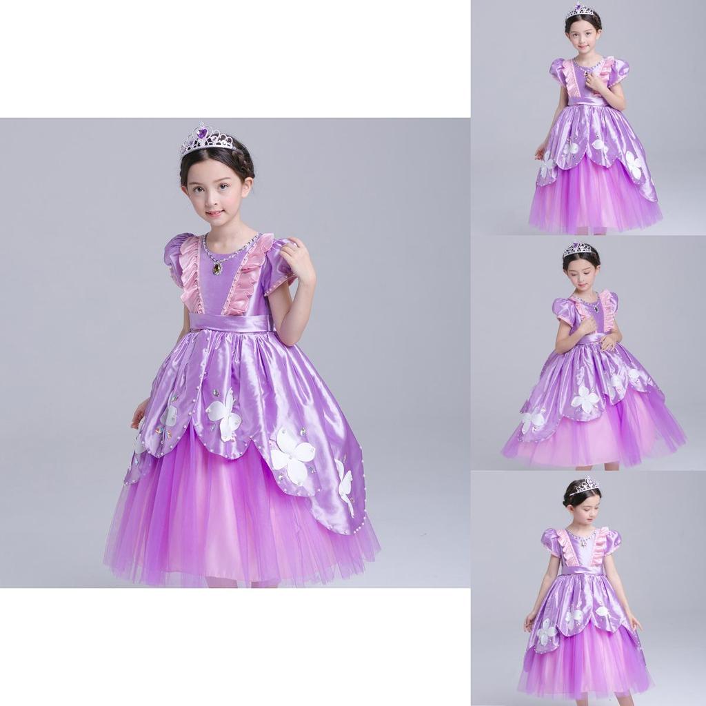 Encantador Vestido Deluxe da Sofia a Primeira Fantasia de Princesa Sofia Vestido Longo em Roxo
