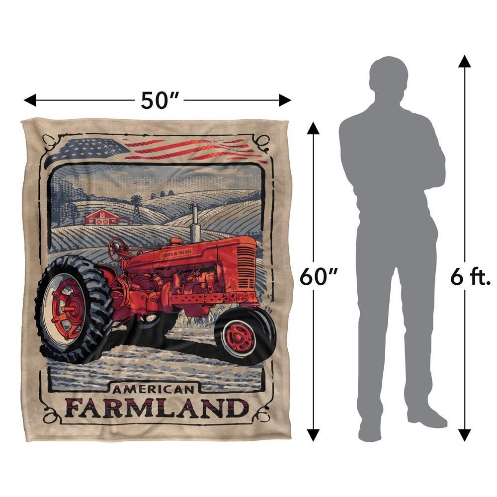 JQ Licensing Rle American Farmland Silky Tractor Supersoft Blanket