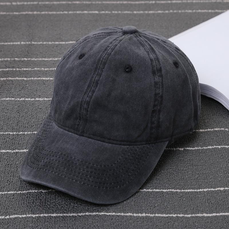 Yoghurt Retro Gewassen Katoenen Baseballpet voor Heren en Dames - Verstelbaar Effen Design voor Casual Kleding en Cadeaus zwart