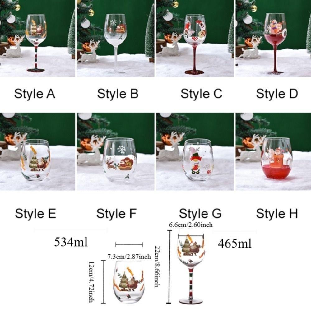 Transparent Red Wine Glass Hand Painted Wine Cups Household Crystal Cups Family Dinner