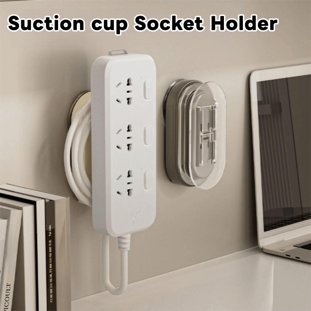Suction Cup 2 in 1 Power Strip Fixer Sliding Design Outlet Fixing Rack Cable Management  Kitchen