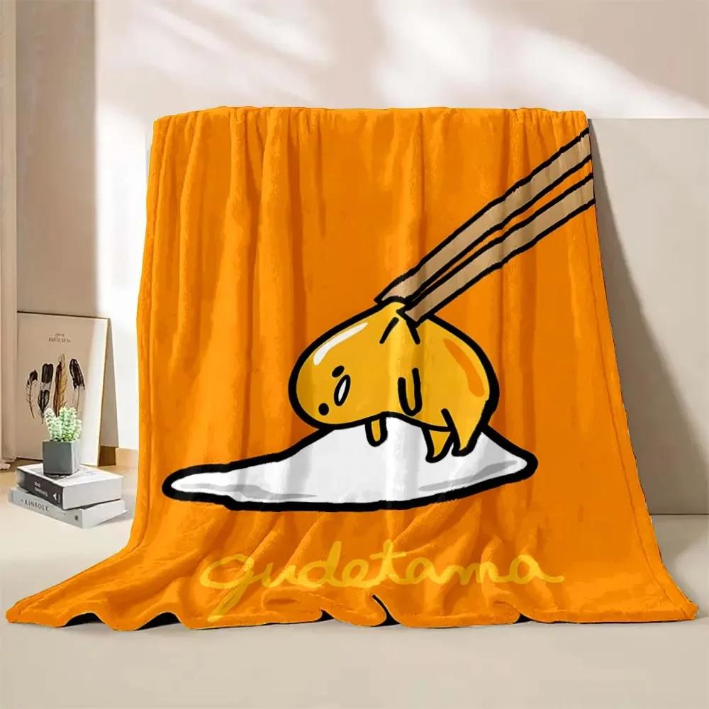1PC Gudetama Egg Printed Blanket Children Adult Blanket Soft and Warm Bedding for Bed Sofa Outdoor Travel Cover Blanket