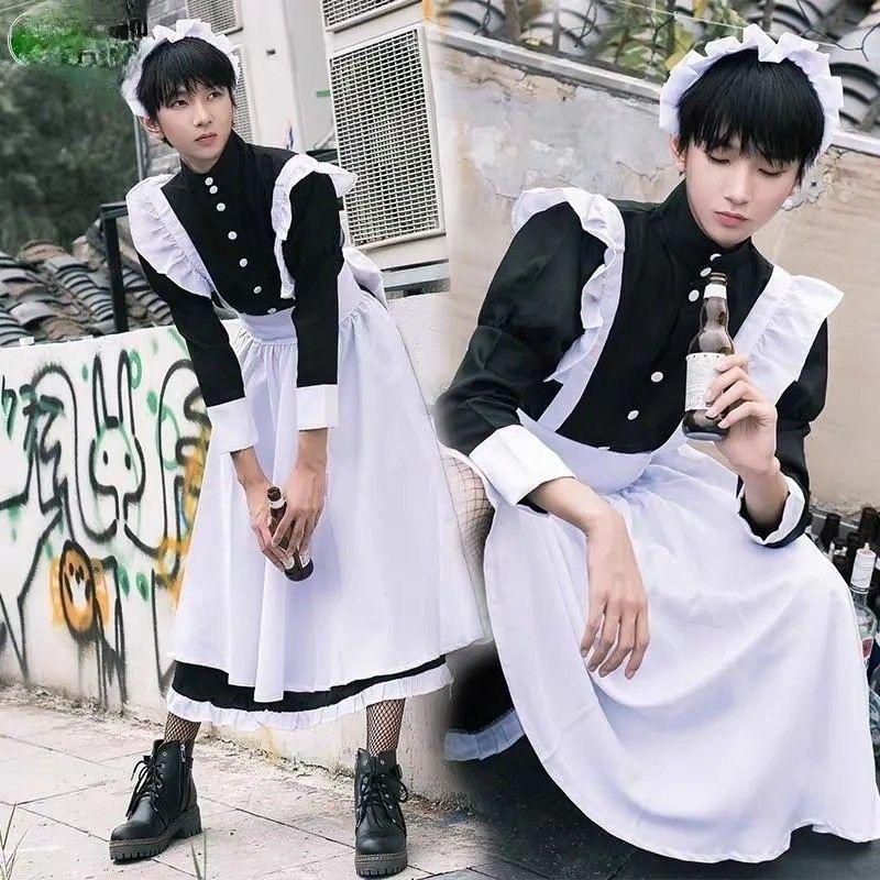 AdultWomen Sexy Black White Lolita Maid Girls Lovely Cosplay Costume Outfit Dress French Apron Servant Uniform Exotic Cafe Maid