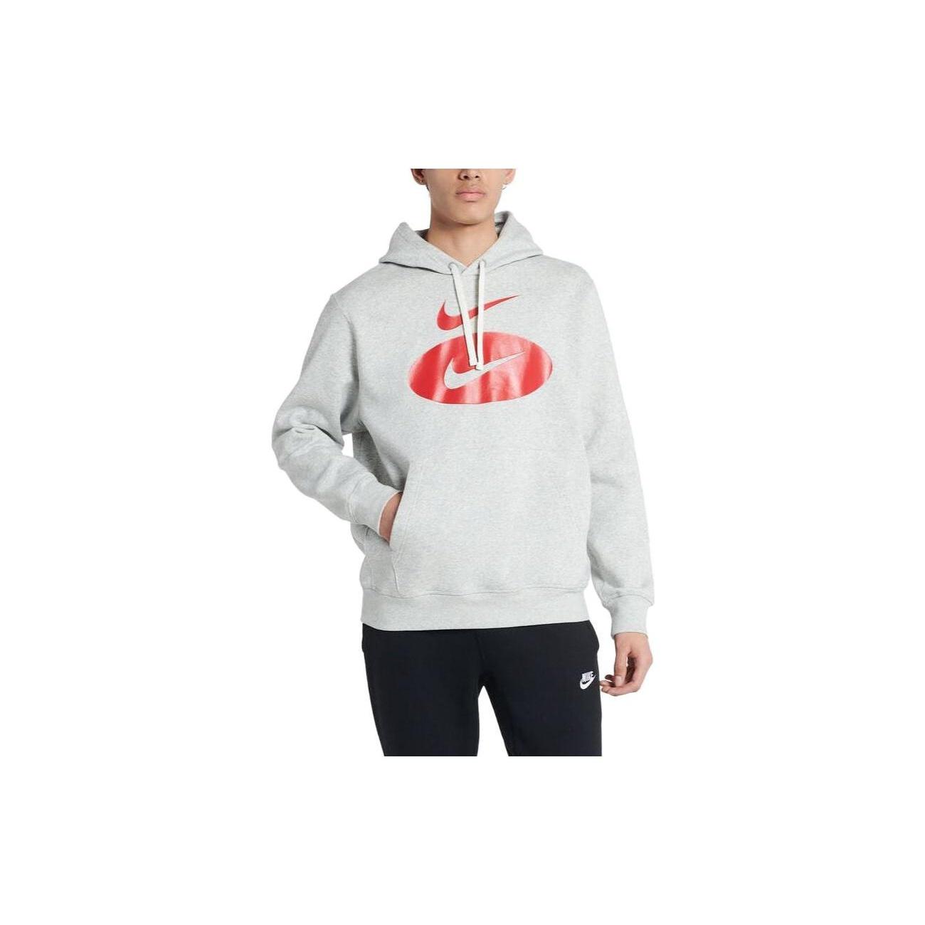 Nike Sportswear Swoosh League Fleece Pullover Hoodie Light Grey Heather Men s DM5458-050 L