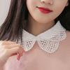 Women Lace Fake White Black Shirt Botton Collar Detachable Blouse Accessory