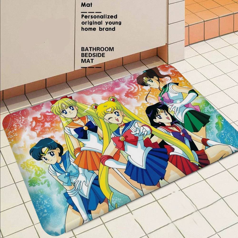 S-Sailor M-Moon Girl Anime Long Rugs Cheaper Anti-slip Modern Living Room Balcony Printed Bedside Area Rugs