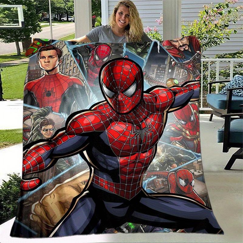 1pc Spider-Man Printing Blanket - Soft, All-Season Throw for Office Blanket, | Personalized Gift with Adorable Cartoon Design