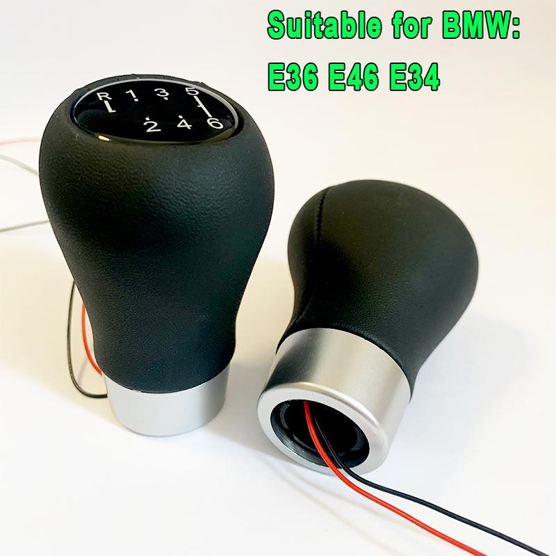 LED Lights Gear Shift Knob For BMW E36 E46 E34 Transmission Knob Transmission 5 6 Speed Shift Knob Gear Lever Gear Shift Handbal
