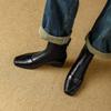 Retro Maillard Boots Rear Zipper Temperament Commuter Soft Leather Thick Heel Autumn and Winter New Versatile Small Short Boots Women