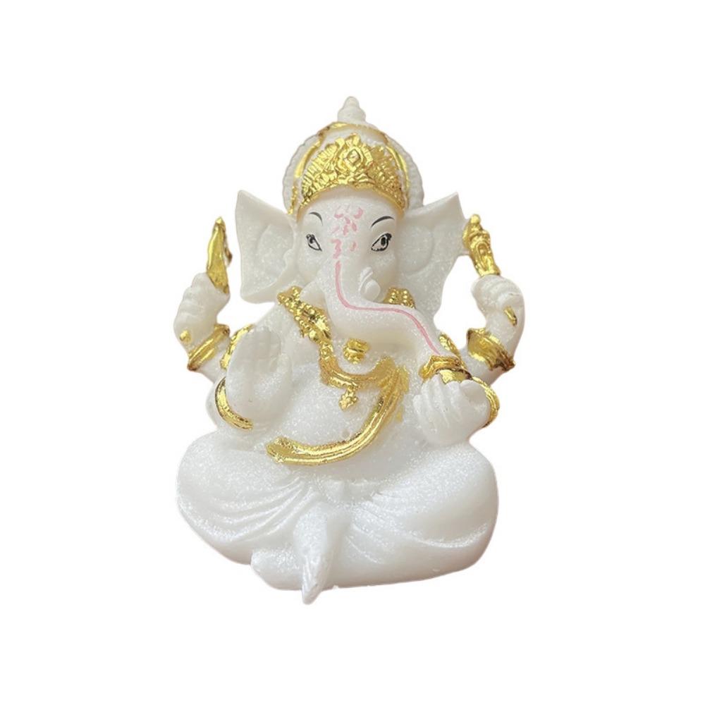 

Декоративная статуэтка Ганеши Будды из смолы, украшения для автомобиля Ганеши, настольная белый