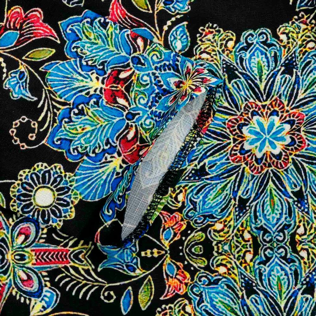 Women Half Sleeve V-Neck Casual Hot Vacation Printed Short   Dress