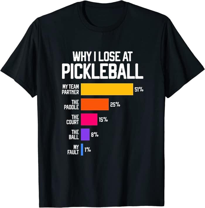 Why I Lose at Pickleball Funny pun for pickleballers Classic T-Shirt M