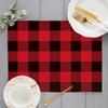 Classic Big Scotland Plaid Placemats Print Pink Khaki Navy Blue Grid Cup Pads Kitchen Dining Room Vintage Holiday Drink Coaster
