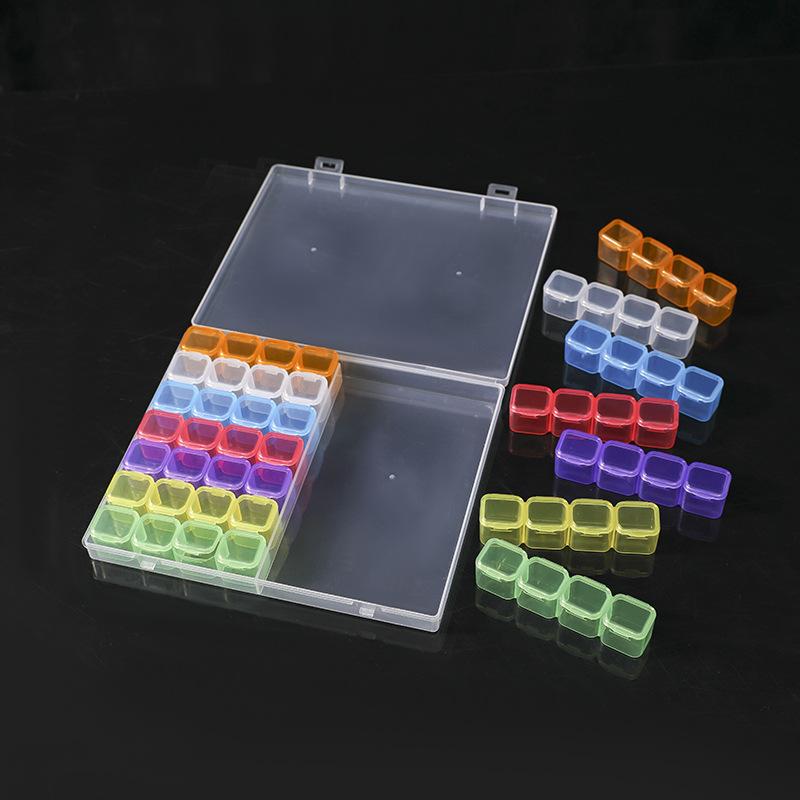 28 Grids 56 Grids Nail Art Colorful Jewelry Box Storage Box, Separately Opened Mini Drill Box Plastic Box Component Box