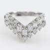 V Character Ring Pt900Platinum/diamond #6.0(US Size) 5.9g Women Used