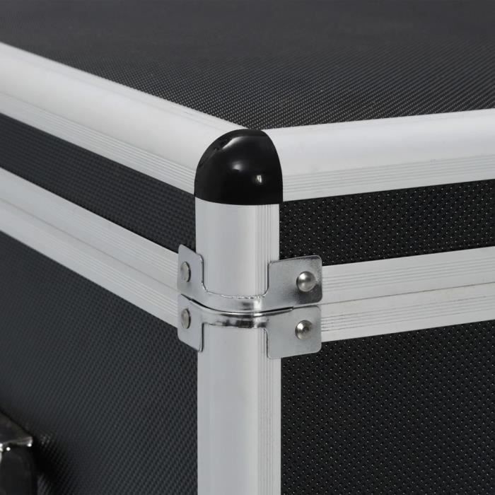 VidaXL Boîtes de rangement 3 pcs Noir Aluminium
