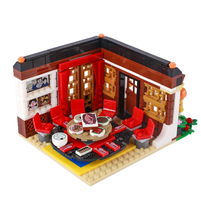 MOC City Church Bedroom Hospital Building Blocks Studio Christmas Cabin Mini Bricks Model Printed Figures Scene Kids Toys Gifts