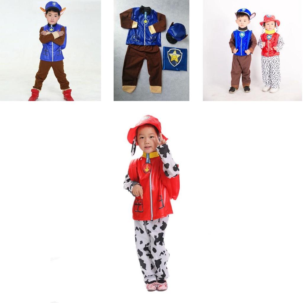 High-quality Material Paw Patrol Kids Cosplay Costume With Matching Hat And Bag