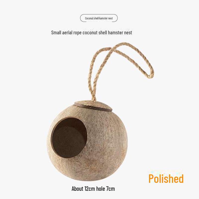 Hamster Nest Coconut Shell Hiding House for Pets - Summer Climbing Habitat for Small Animals