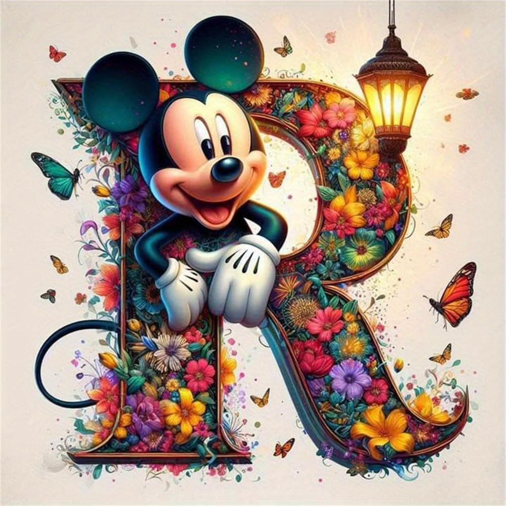 Disney Myszka Miki Malowanie Diamentami Litera Kreskówka Mozaika Diamentowa Kamienie Strass Obrazy Minnie Haft Kwiat Dekoracja Ścienna