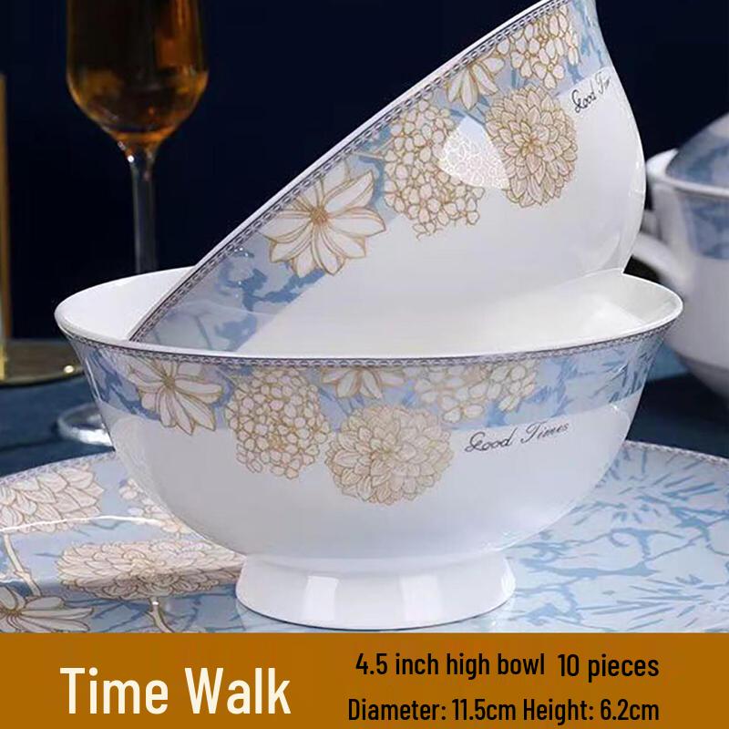 Qiwei Jingdezhen Ceramic High-Foot Rice Bowl