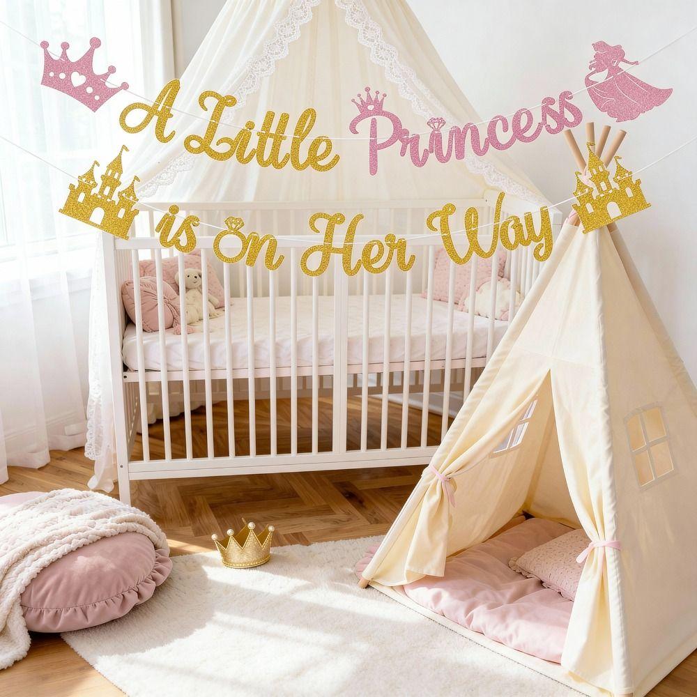 2 Strings A Little Princess Banner Pre-Strung Princess Party Decor  for Girl Baby Shower