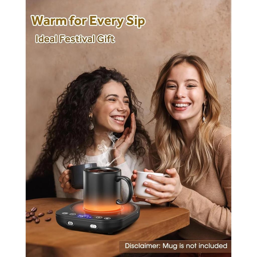 Coffee Mug Warmer, Mug Warmer for Desk, Smart Cup Warmer with Gravity Sensor, 9 Temperature Settings, 1-9H Timing, 4H Auto Shut Off