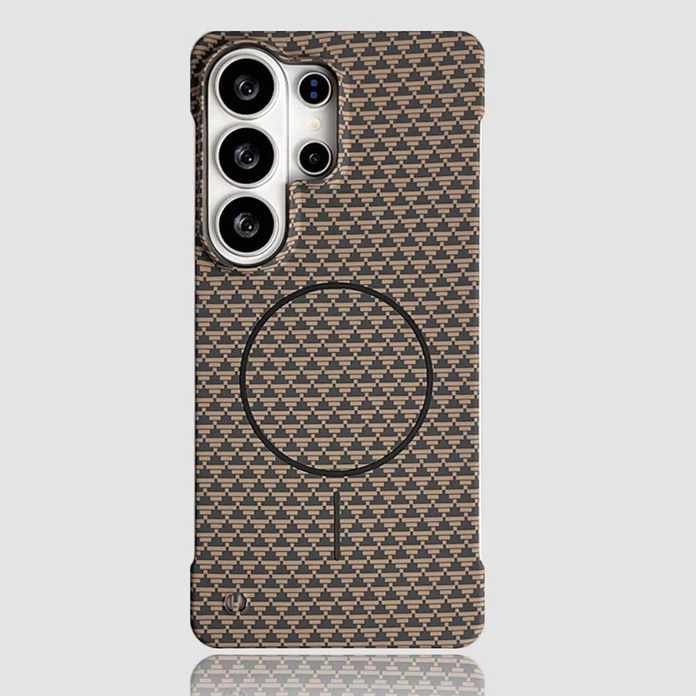 

For Samsung Galaxy S26Ultra Luxury Carbon Fiber Broderless for Magsafe Case for Samsung Galaxy S26 S25 S24 S23 Ultra Plus Cover Galaxy S26 Ultra