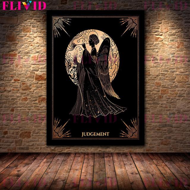 Death, Devil, Judgment, Lover Tarot Art Poster Witchcraft and Magic Decorative Wall Art Oil Painting