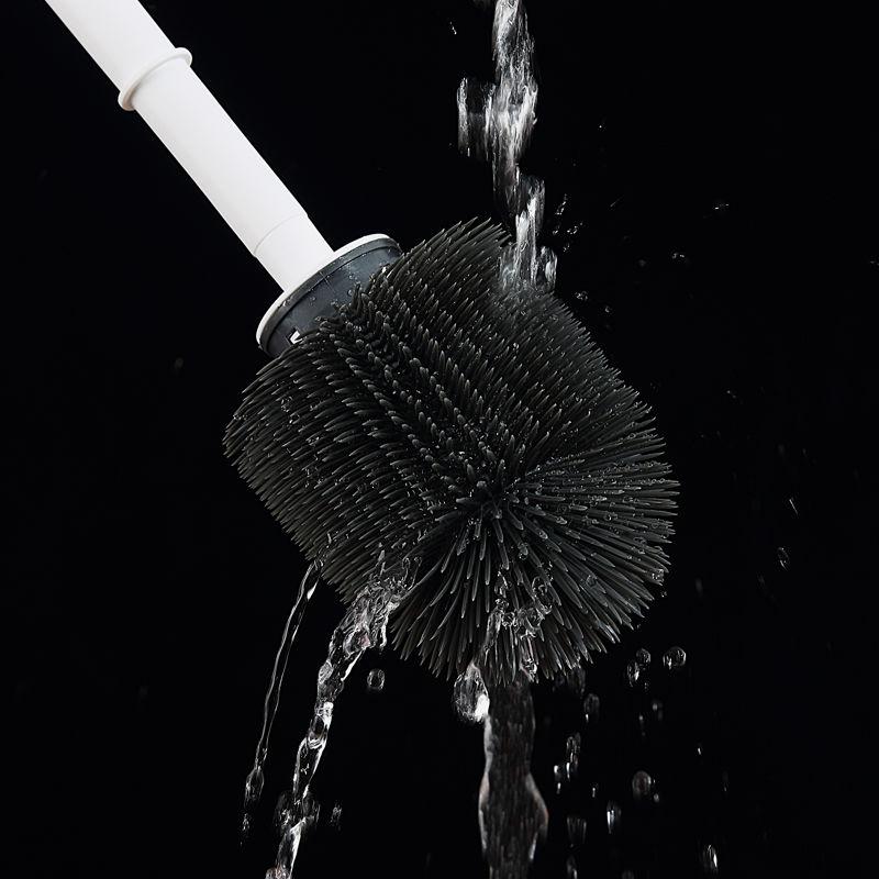 Toilet Brush with Base No Dead Corners Household Bathroom Cleaning Brush Long Handle Toilet Brush Wall Mounted Toilet Brush