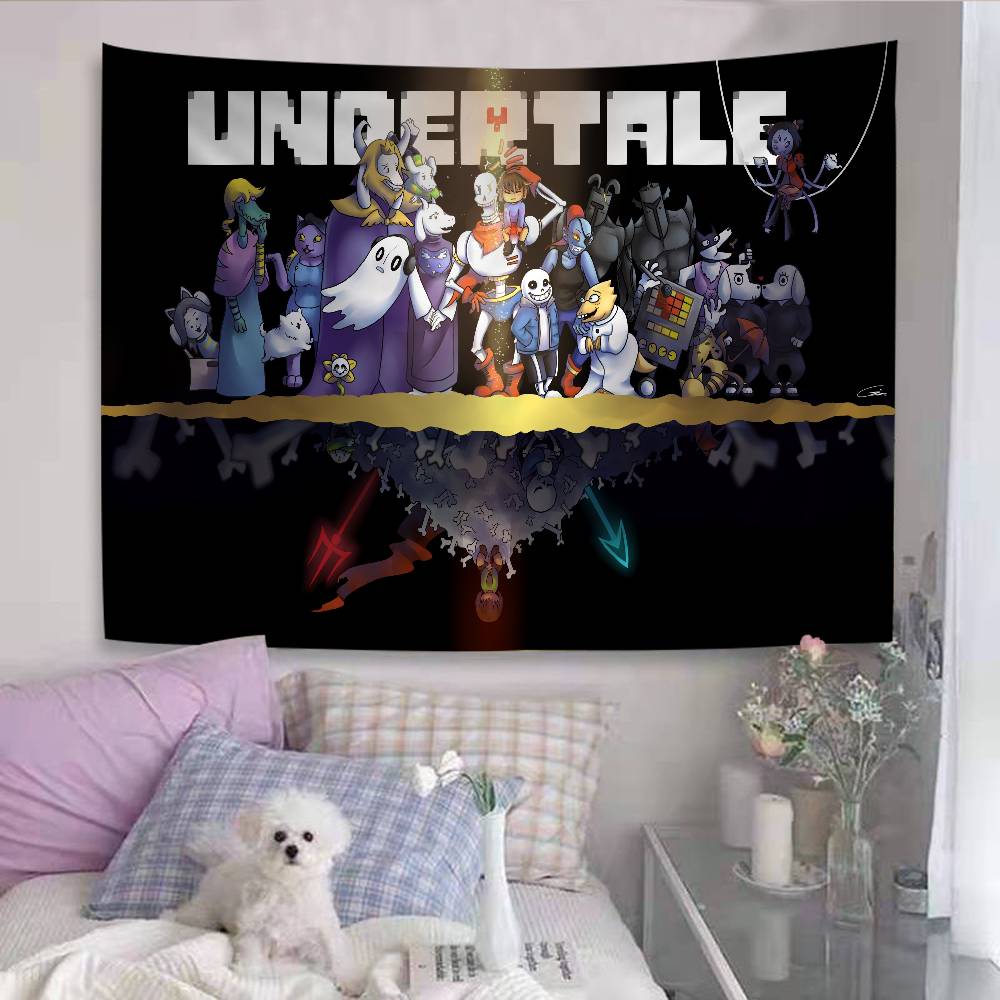 Undertale Barevná tapiserie na zeď Hippie Květinové koberce na zeď Dekorace do koleje Nástěnné umění Dekor