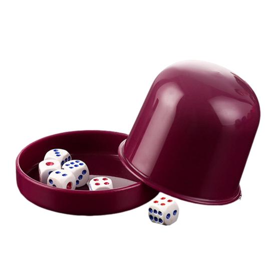 

1 набор стаканов для игральных костей с основанием 6 игральных костей ручной шейкер повышенной прочности фиолетовый