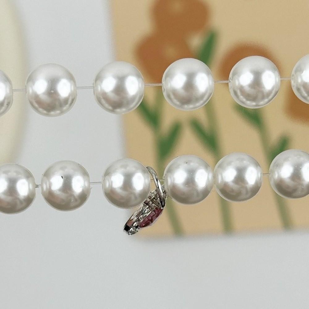 Heart Shaped Pet Pendant Elastic Rhinestone Cat Pearl Necelace Charm Pet Jewelry Dog Cat Pet Collar Pet Costume Accessories