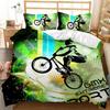 Motocross Rider Sports Theme Motorcycle Bedding Set Boys Girls Twin Queen Full Size Duvet Cover Pillowcase Bed Adult Bedroom