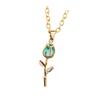 Elegant Tulips Pendant Necklace Gold Crystals Floral Jewelry Statement Pieces for Women Romance Wedding Accessory