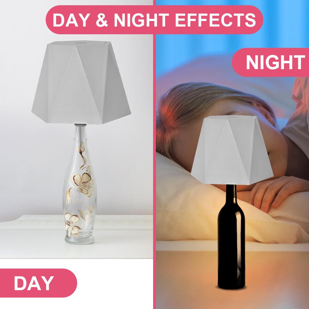 LED Wine Bottle Lamp Touch Control Wireless Table Lamp Stepless Dimming Creative Bottle Light for Indoor Outdoor Use