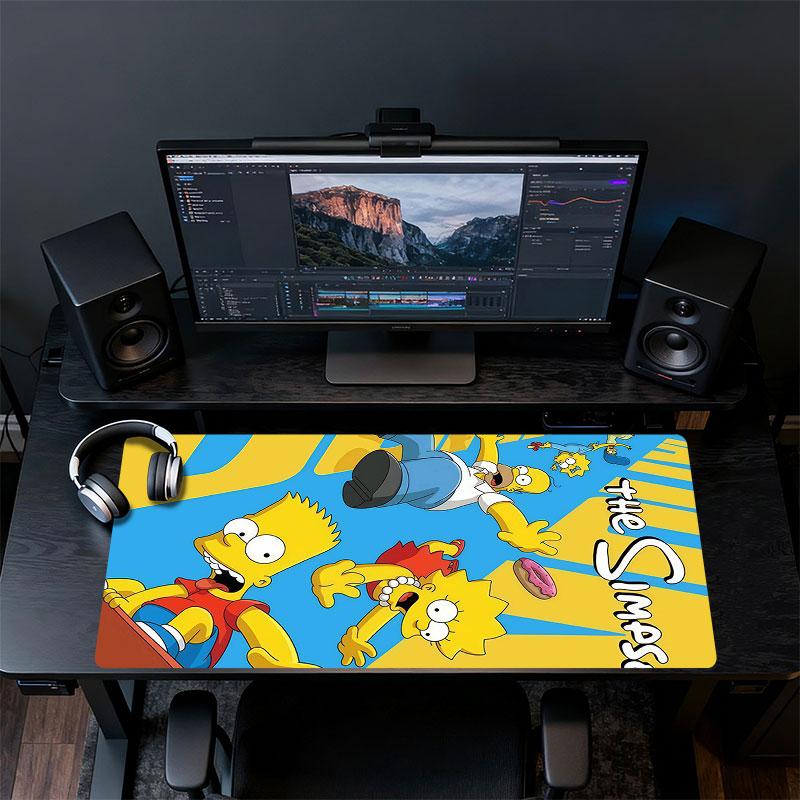The Simpsons Poster Mouse Pad, Large Gaming Desk Mat, Non-slip XXL Mousepad for Laptop & Tablet, Mini PC Playmat with Stitched Edges