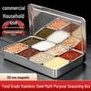 Stainless Steel Multi-Compartment Spice Jar Organizer