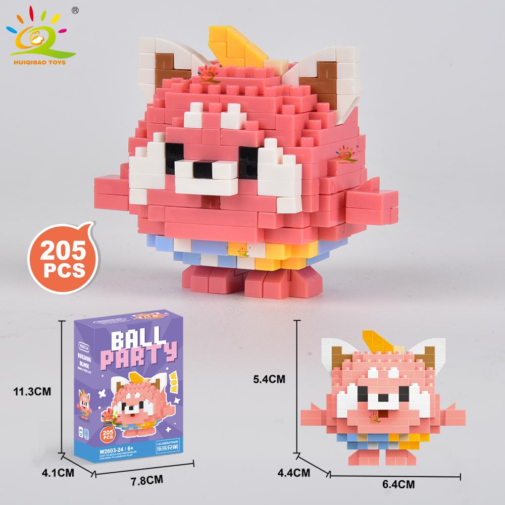 HUIQIBAO MOC Tier Mikro-Baustein Mini Niedlich 3D Diamant Modellstein DIY Stadtbau Spielzeug für Kinder Schreibtischdekoration