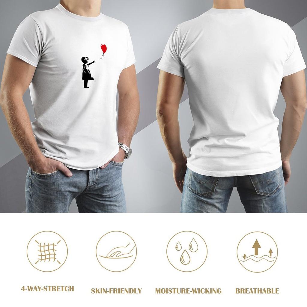 male top tees summer Tshirt The Little Girl With Bansky Balloon T-Shirt boys t shirts brand Short sleeve Tee shirt men t shirt