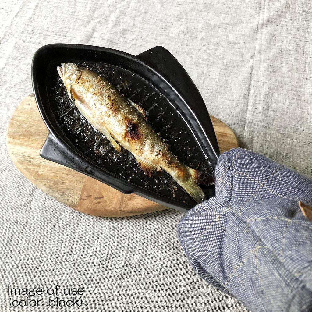 Saji Touki Banko Ware Grill Plate, Heat-Resistant Dish, Oven Safe, Approx. 28 x 16 cm, Fish Griller, Dark Blue, Made in Japan, 10-814