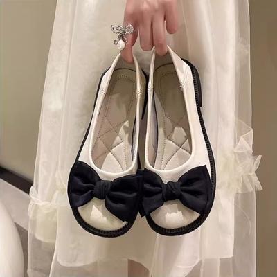 Gentle Flat-soled Single Shoes Female 2025 New with Skirt Versatile Fairy Shoes Bow French Mary Jane Women's Shoes